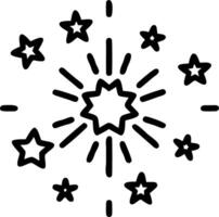 Fireworks bursting with confetti and stars isolated on white background vector