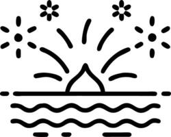 Firework reflections in water Set 2 vector