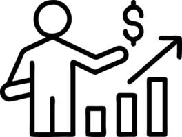 Financial planner holding graph with steady increase Set A vector