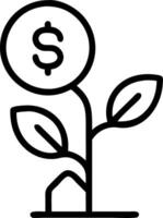 Financial graph growing into a tree with copy space Set A vector