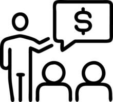 Financial coach with group of clients in workshop setting Set A vector