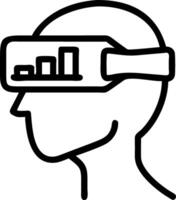 Financial analyst using virtual reality for data visualization with copy space Set A vector