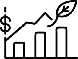 Financial chart with green upward trend and leaf icons and copy space Set 2 vector