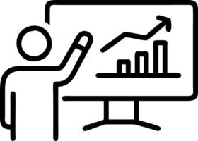 Financial analyst pointing at data on computer screen Set A vector