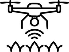 Farmer using drone technology in field vector
