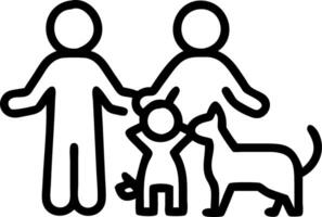 Family playing with pets on soft abstract background copy space on left vector