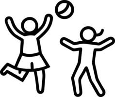 Family playing volleyball on the beach with a glossy background copy space on left vector