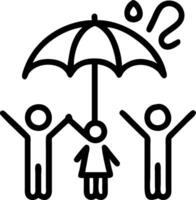 Family playing in the rain with umbrellas capturing joyful splashes plain background on right Set 2 vector