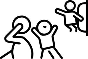 Family playing hide and seek in the house capturing joyful fun and bonding close up with copy space on left vector