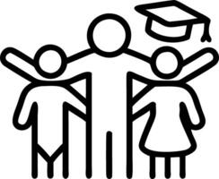 Family members congratulating graduate at ceremony copy space on right Set A vector