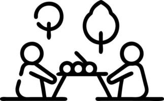 Family enjoying a picnic under a tree with a plain background copy space on top vector