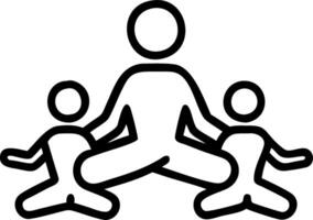 Family doing yoga together capturing peaceful joy and connection close up macro with copy space below vector
