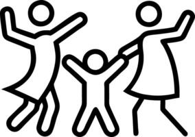 Family dancing on soft abstract background copy space on left vector