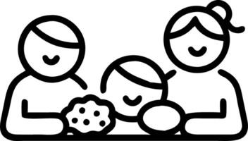 Family baking cookies together in the kitchen joyful and collaborative activity copy space on right. Set A vector