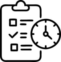Executive reviewing project timelines on a digital device Set A vector