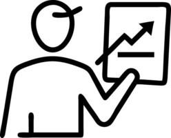 Executive reviewing annual growth report in office Set 6 vector