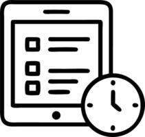 Executive reviewing project timelines on a digital device Set 4 vector