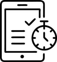 Executive reviewing project timelines on a digital device Set 6 vector