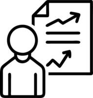 Executive reviewing annual growth report in office Set 3 vector