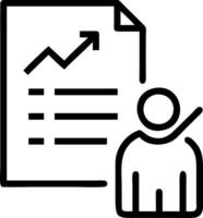 Executive reviewing annual growth report in office Set 5 vector