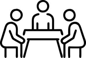 Entrepreneurs discussing strategy on a glass table plain background copy space on right vector