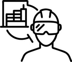 Engineer using AR headset on construction site with copy space Set A vector