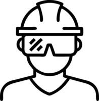 Engineer with augmented reality glasses on construction site and copy space Set A vector