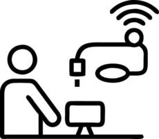 Engineer testing industrial IoT devices Set A4 vector