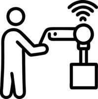 Engineer testing industrial IoT devices Set A3 vector