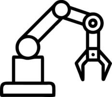 Engineer programming robotic arm in high tech factory with workspace Set A vector