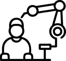 Engineer overseeing robotic assembly line Set 6 vector