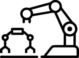 Engineer overseeing robotic assembly line Set A4 vector
