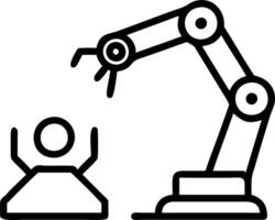 Engineer overseeing robotic assembly line Set A5 vector