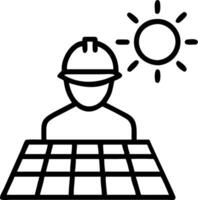 Engineer inspecting solar panels on factory roof Set A2 vector