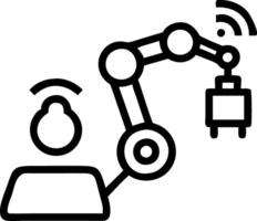 Engineer collaborating with AI for predictive maintenance Set A vector