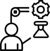 Engineer collaborating with AI for predictive maintenance Set A4 vector