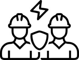 Energy sector workers protecting grid systems with copy space Set A vector