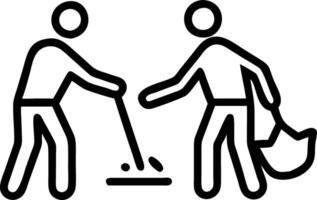 Employees participating in beach cleanup with copy space Set A vector
