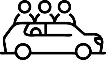 Employees carpooling to work with copy space Set A vector