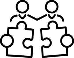 Employees assembling puzzle pieces with soft lighting and candid smiles copy space on left vector