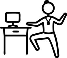 Employee practicing yoga at the office Set A4 vector