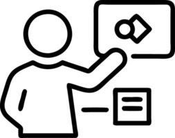 Employee on virtual training platform practicing digital skills with interactive modules Set A vector