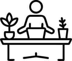 Employee creating a serene workspace Set A2 vector