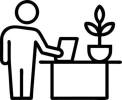 Employee creating a serene workspace Set A3 vector