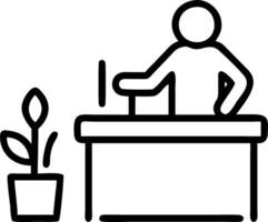 Employee creating a serene workspace Set A vector