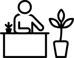 Employee creating a serene workspace Set A5 vector