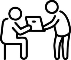 Elderly person learning to use tablet with help from young adult with copy space Set A vector