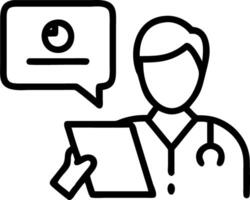 Doctor using a digital tablet with patient in clinic with copy space Set A vector