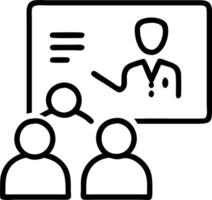 Doctor discussing clinical trial results with team on digital screen Set A vector