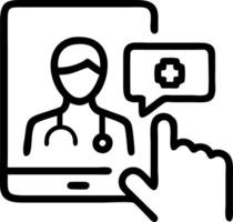 Doctor consulting patient through digital health app on tablet with health data display Set A vector
